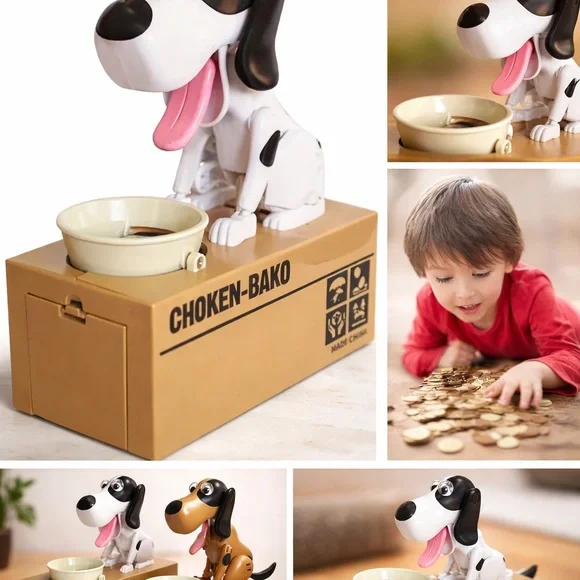Choken Bako Coin Eating Dog Bank Animated Piggy Bank Toy Kids Gift - Picture 1 of 1